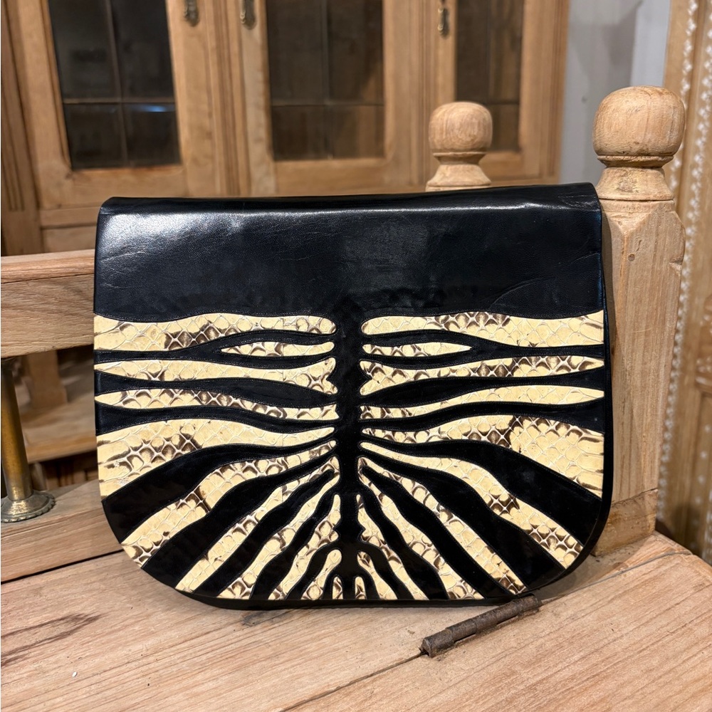 Elegant Black and Tan Crossbody Bag